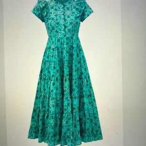 CEFINN swayer floral-print organic cotton midi dress NWT